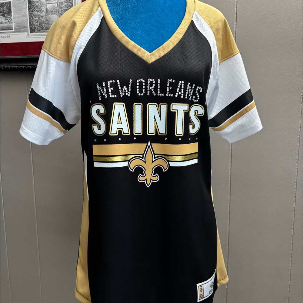 Majestic New Orleans Saints  Jersey - Black, Gold, and White